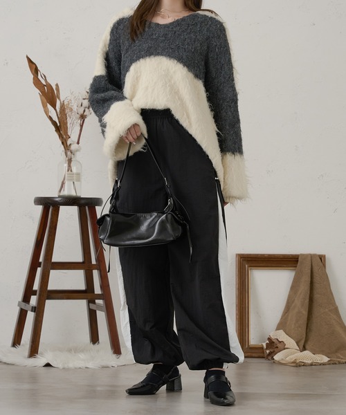 Ambre Neige（アンブルネージュ）の「ribbon side line pants / リボンサイドラインパンツ（その他パンツ・レディース・ブラック/アイボリー/ベビーピンク・FREE）」の15枚目の写真