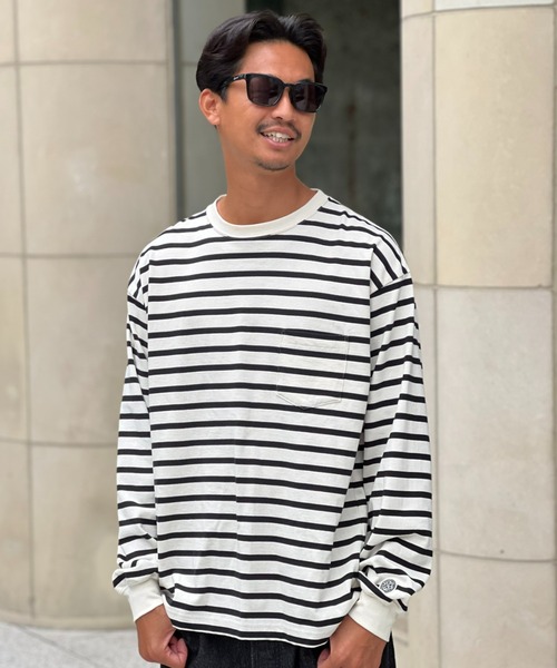 MAGIC NUMBER】HEAVY WEIGHT XV BASQUE BORDER L/S T-SHIRT