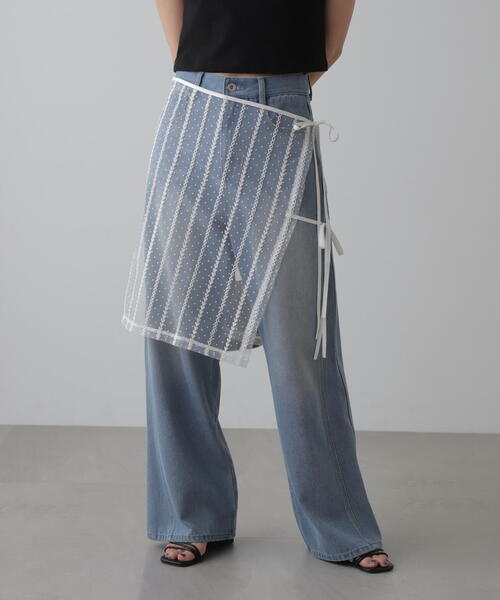 FREE'S MART（フリーズマート）の「レースラップスカート（スカート・レディース・ブラック/ホワイト・FREE）」の8枚目の写真