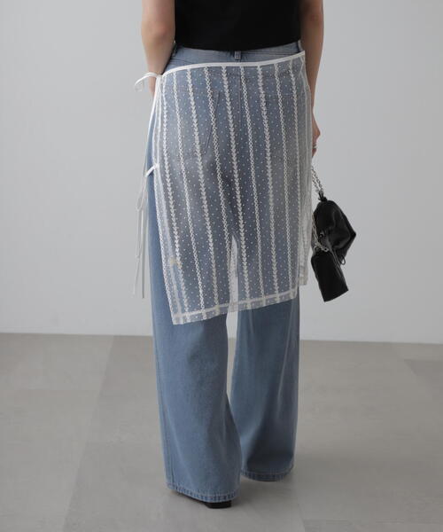 FREE'S MART（フリーズマート）の「レースラップスカート（スカート・レディース・ブラック/ホワイト・FREE）」の9枚目の写真