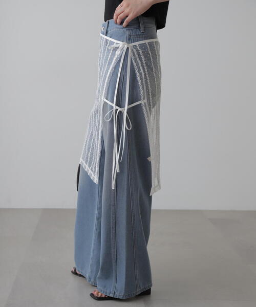 FREE'S MART（フリーズマート）の「レースラップスカート（スカート・レディース・ブラック/ホワイト・FREE）」の10枚目の写真