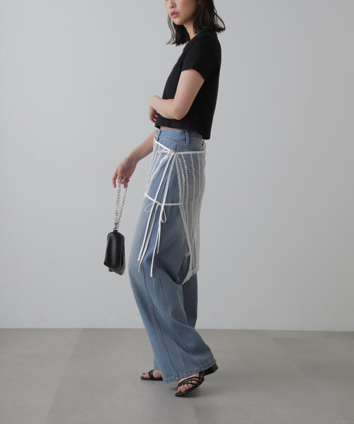 FREE'S MART（フリーズマート）の「レースラップスカート（スカート・レディース・ブラック/ホワイト・FREE）」の12枚目の写真