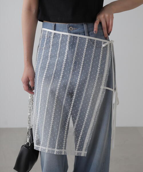 FREE'S MART（フリーズマート）の「レースラップスカート（スカート・レディース・ブラック/ホワイト・FREE）」の16枚目の写真