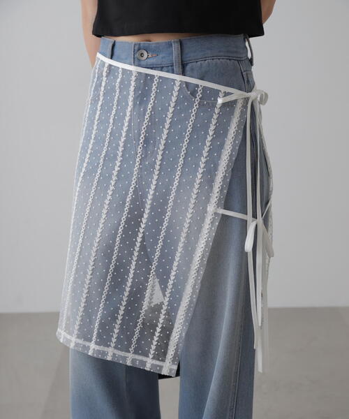 FREE'S MART（フリーズマート）の「レースラップスカート（スカート・レディース・ブラック/ホワイト・FREE）」の17枚目の写真