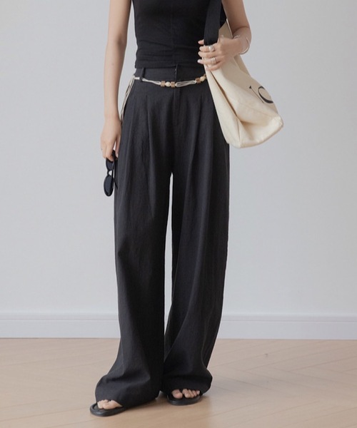 ハンドメイド 夏の白いパンツ♪ リネン 100％ ワイドパンツ M～ Lサイズ ハンドメイド 夏の白いパンツ♪ リネン 100％ ワイドパンツ M～ Lサイズ