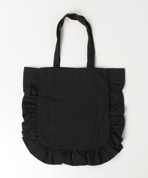 RUBY AND YOU（ルビーアンドユー）の「［select］フリルトートバッグ（トートバッグ・レディース・ホワイト/ブラック・FREE）」の4枚目の写真