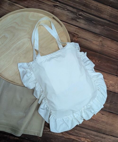 RUBY AND YOU（ルビーアンドユー）の「［select］フリルトートバッグ（トートバッグ・レディース・ホワイト/ブラック・FREE）」の2枚目の写真