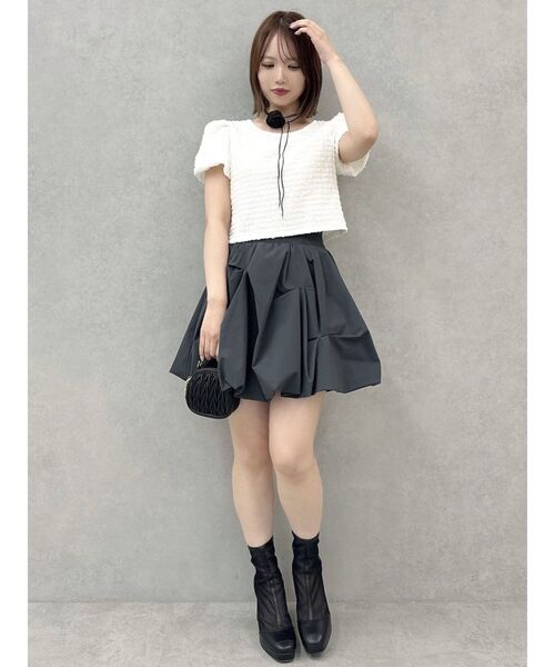 dazzlin(ダズリン)の「バックリボンシャーリングカットプルオーバー(Tシャツ/カットソー・レディース・パープル/オフホワイト/ブラック・FREE)」の20枚目の写真