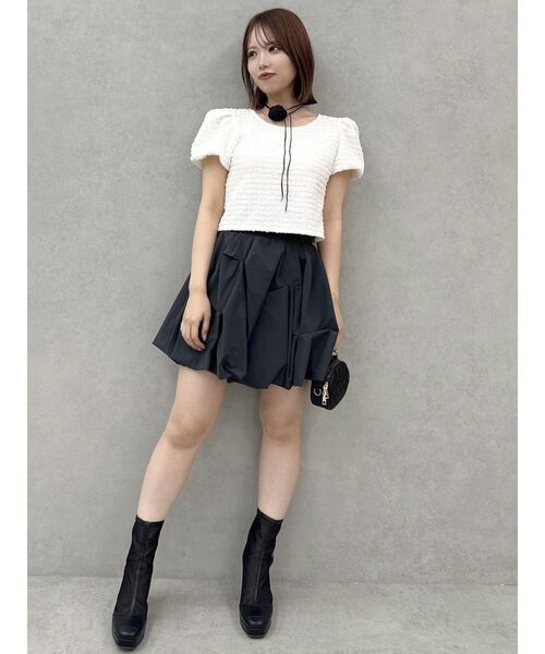 dazzlin(ダズリン)の「バックリボンシャーリングカットプルオーバー(Tシャツ/カットソー・レディース・パープル/オフホワイト/ブラック・FREE)」の22枚目の写真