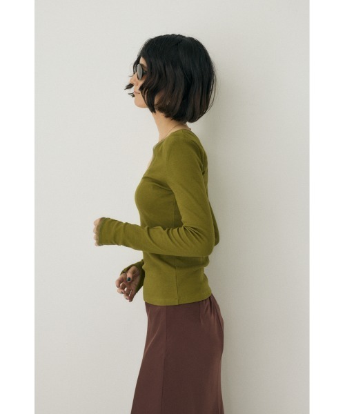 M_（エムアンダーバー）の「オーガニックコットン×リサイクルポリエステルチュールの2WAY長袖トップス（Tシャツ/カットソー・レディース・ブラック/ライトベージュ/グリーン・FREE）」の20枚目の写真