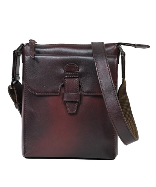 yatさま専用【ヴィンテージ感漂う本革】ショルダーバッグ　バイソン刻印 イタリア牛革 パイソン柄 ショルダーバッグ | ハンドメイド一