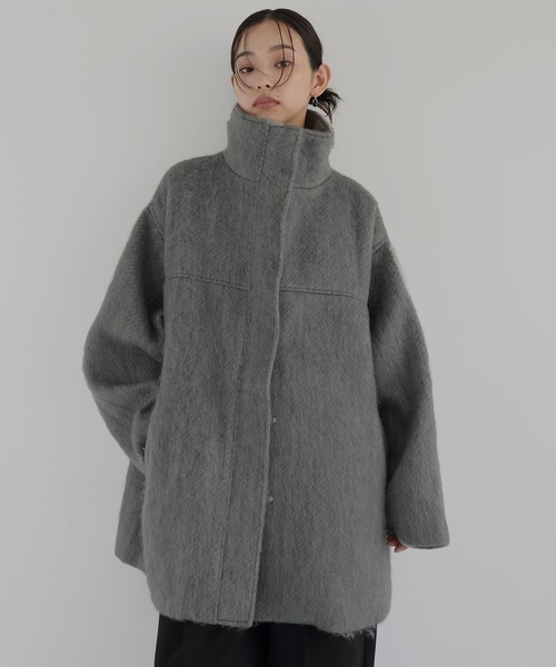 hellam シャギースタンドカラーコート hellam（へラム）の「シャギースタンドカラーコート（ステン