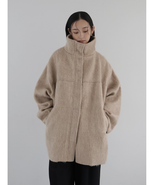 冬コート❣️シャギースタンドカラーコート シャギーコート ブラウン hellam シャギースタンドカラーコート シャギーコート ブラウン hellam hellam
