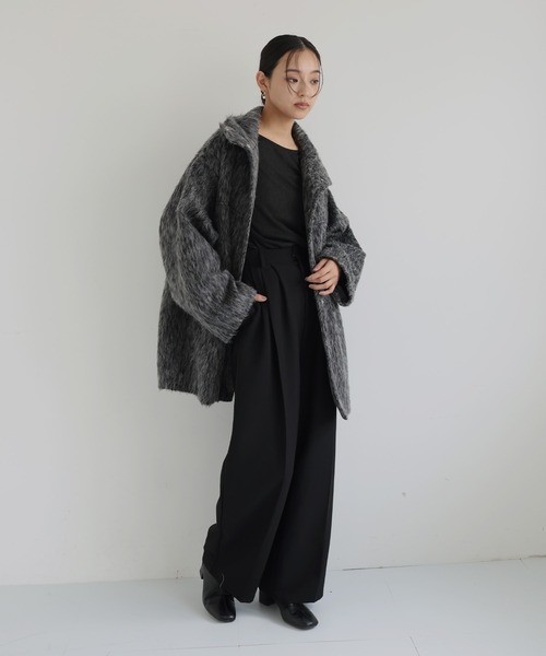 hellam シャギースタンドカラーコート hellam（へラム）の「シャギースタンドカラーコート（ステン