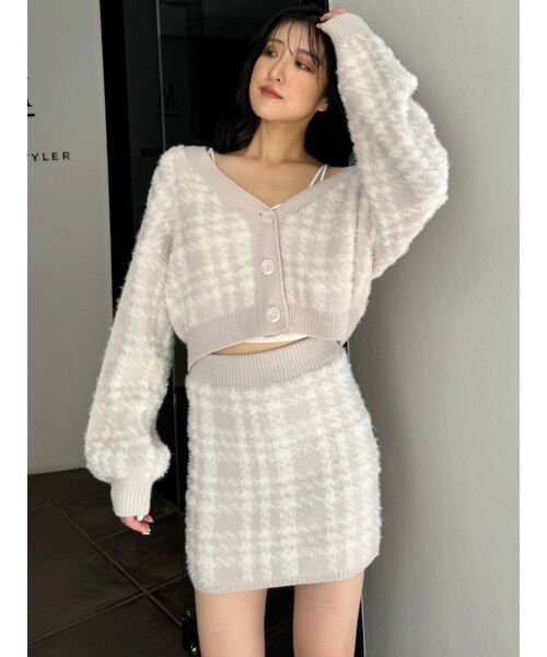 GYDA(ジェイダ)の「【SETUP着用可】シャギーCHECK PATTERN MIXニットトップス(ニット/セーター・レディース・ベージュ/アイボリー/ブラック・FREE)」の17枚目の写真