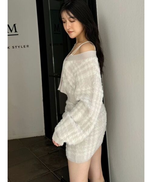 GYDA(ジェイダ)の「【SETUP着用可】シャギーCHECK PATTERN MIXニットトップス(ニット/セーター・レディース・ベージュ/アイボリー/ブラック・FREE)」の18枚目の写真