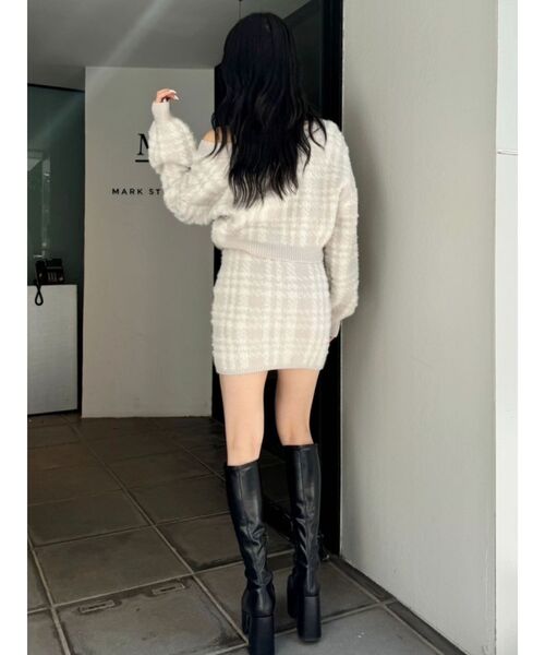 GYDA(ジェイダ)の「【SETUP着用可】シャギーCHECK PATTERN MIXニットトップス(ニット/セーター・レディース・ベージュ/アイボリー/ブラック・FREE)」の21枚目の写真