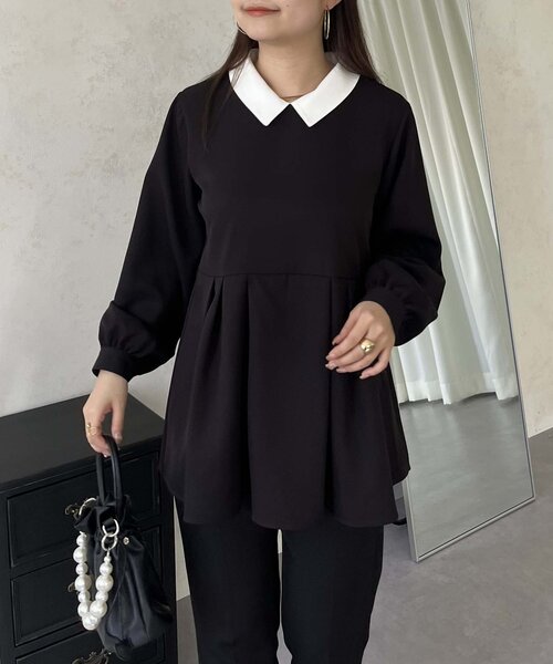 prose verse（プロズヴェール）の「【襟取り外し可能】2way白襟ペプラムブラウス（シャツ/ブラウス・レディース・ブラック・MEDIUM/LARGE）」の22枚目の写真