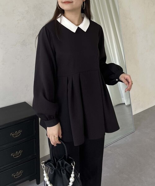 prose verse（プロズヴェール）の「【襟取り外し可能】2way白襟ペプラムブラウス（シャツ/ブラウス・レディース・ブラック・MEDIUM/LARGE）」の21枚目の写真