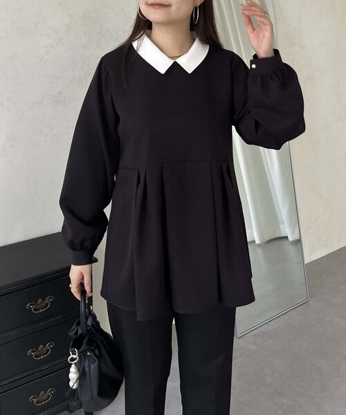 prose verse（プロズヴェール）の「【襟取り外し可能】2way白襟ペプラムブラウス（シャツ/ブラウス・レディース・ブラック・MEDIUM/LARGE）」の20枚目の写真