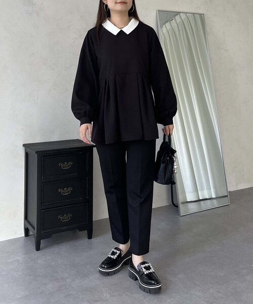 prose verse（プロズヴェール）の「【襟取り外し可能】2way白襟ペプラムブラウス（シャツ/ブラウス・レディース・ブラック・MEDIUM/LARGE）」の14枚目の写真