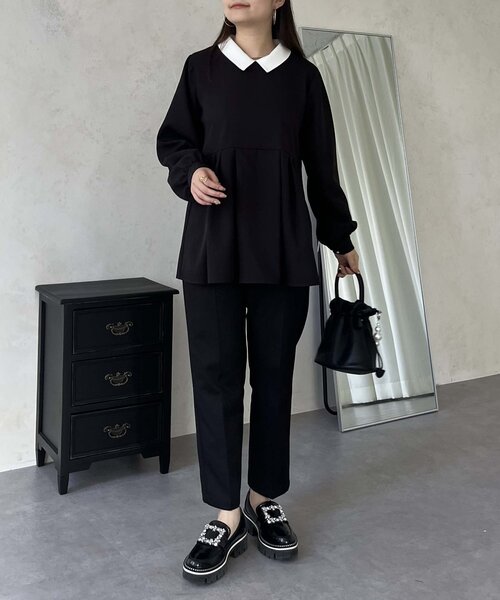 prose verse（プロズヴェール）の「【襟取り外し可能】2way白襟ペプラムブラウス（シャツ/ブラウス・レディース・ブラック・MEDIUM/LARGE）」の13枚目の写真