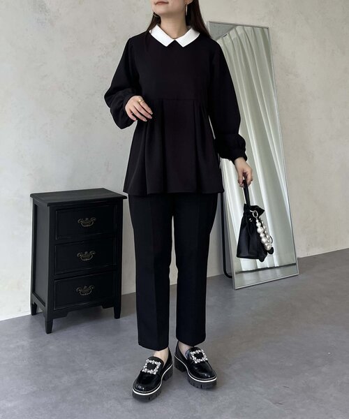 prose verse（プロズヴェール）の「【襟取り外し可能】2way白襟ペプラムブラウス（シャツ/ブラウス・レディース・ブラック・MEDIUM/LARGE）」の11枚目の写真