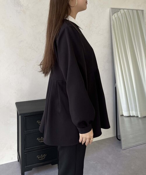 prose verse（プロズヴェール）の「【襟取り外し可能】2way白襟ペプラムブラウス（シャツ/ブラウス・レディース・ブラック・MEDIUM/LARGE）」の7枚目の写真