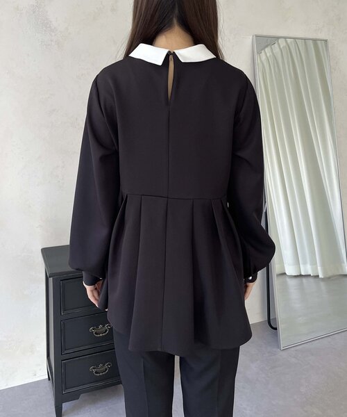 prose verse（プロズヴェール）の「【襟取り外し可能】2way白襟ペプラムブラウス（シャツ/ブラウス・レディース・ブラック・MEDIUM/LARGE）」の6枚目の写真