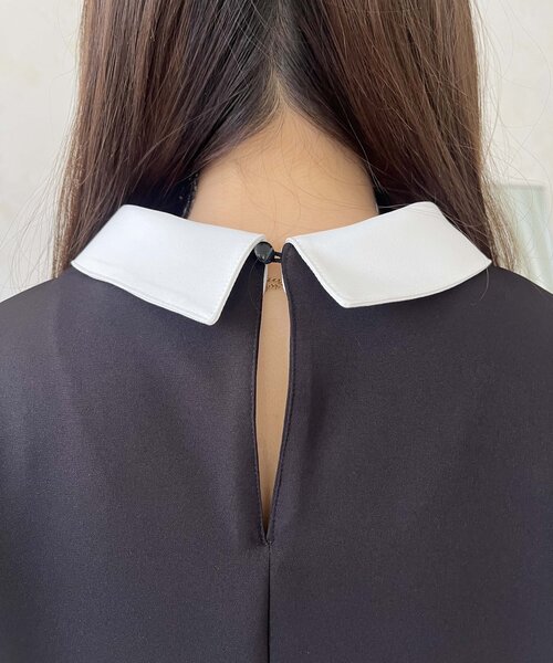 prose verse（プロズヴェール）の「【襟取り外し可能】2way白襟ペプラムブラウス（シャツ/ブラウス・レディース・ブラック・MEDIUM/LARGE）」の5枚目の写真