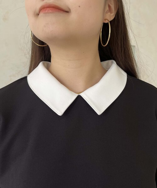 prose verse（プロズヴェール）の「【襟取り外し可能】2way白襟ペプラムブラウス（シャツ/ブラウス・レディース・ブラック・MEDIUM/LARGE）」の4枚目の写真