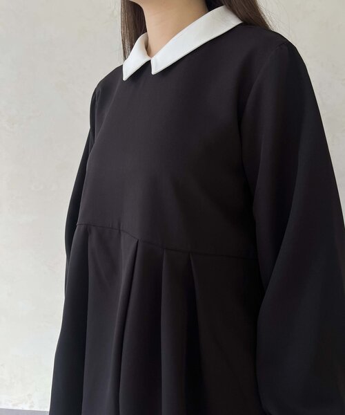 prose verse（プロズヴェール）の「【襟取り外し可能】2way白襟ペプラムブラウス（シャツ/ブラウス・レディース・ブラック・MEDIUM/LARGE）」の3枚目の写真