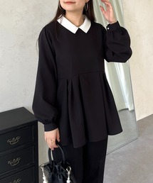 prose verse | 【襟取り外し可能】2way白襟ペプラムブラウス(シャツ/ブラウス)