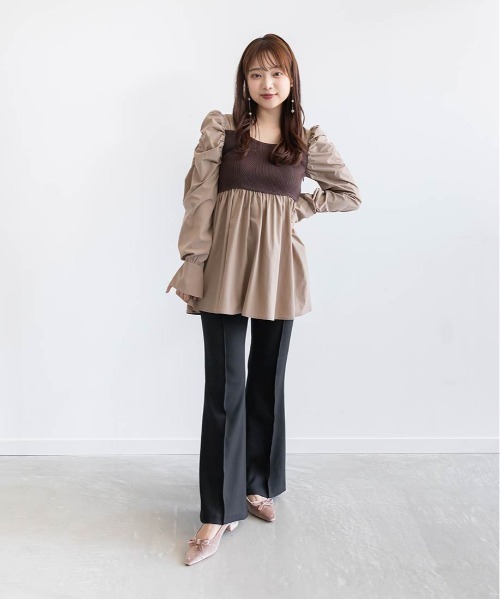 最終値下げ　RANDA ビーズ×キルティング リボン ローヒールパンプス RANDA（ランダ）の「ビーズ×キルティング リボン ローヒール