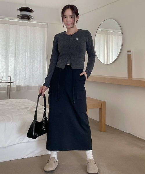 カーディガン A'GEM/9 × .kom「muah muah/ムーアムーア」SIGNATURE LOGO POINT TWEED SET/ツイード カーディガン A'GEM/9 × .kom「muah muah/ムーアムーア