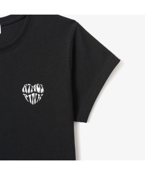 atmos pink(アトモスピンク)の「atmos pink Metalic Print Heart Logo T-shirt / アトモス ピンク メタリック プリント ハート ロゴ ティーシャツ(Tシャツ/カットソー・レディース・ブラック/ホワイト/バーガンディー・M/S)」の16枚目の写真