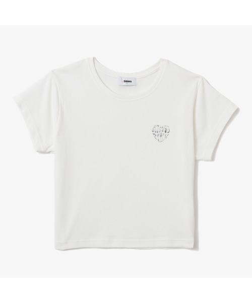 atmos pink(アトモスピンク)の「atmos pink Metalic Print Heart Logo T-shirt / アトモス ピンク メタリック プリント ハート ロゴ ティーシャツ(Tシャツ/カットソー・レディース・ブラック/ホワイト/バーガンディー・M/S)」の5枚目の写真
