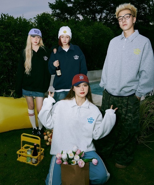 【セール】【Lemanism】胸ワンポイント刺繍 ヘビーウェイト 長袖 ポロシャツ（スウェット）｜Good Riddance（グッドリダンス）