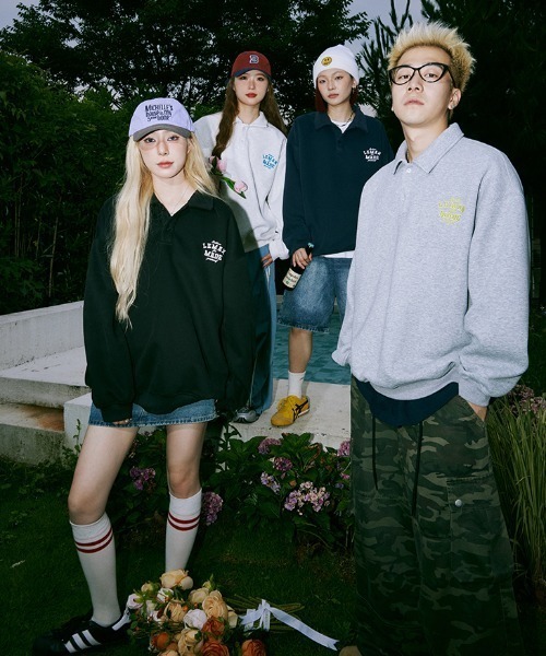 【セール】【Lemanism】胸ワンポイント刺繍 ヘビーウェイト 長袖 ポロシャツ（スウェット）｜Good Riddance（グッドリダンス）