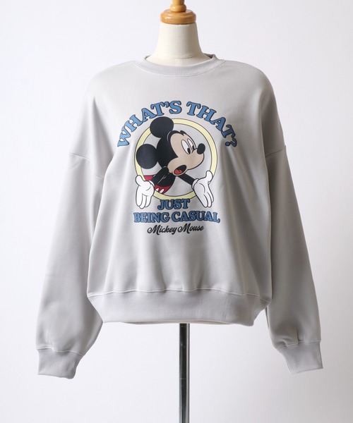 Disney（ディズニー）の「Disney（ディズニー）もっちり裏起毛 サークルキャラクタープリントスウェットトレーナー レディース メンズ/長袖プルオーバー（スウェット・レディース・ピンク/サックスブルー/ラベンダー/ライトグレー系・M/L）」の21枚目の写真