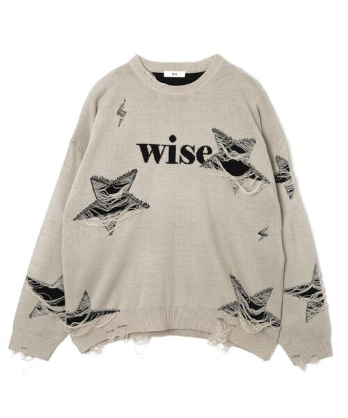WEGO(ウィゴー)の「WEGO/ダメージジャガードニットプルオーバー(ニット/セーター・メンズ・オフホワイト/スミクロ/ブラック/グレー・MEDIUM/LARGE)」の19枚目の写真