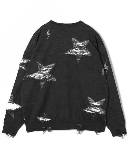 WEGO(ウィゴー)の「WEGO/ダメージジャガードニットプルオーバー(ニット/セーター・メンズ・オフホワイト/スミクロ/ブラック/グレー・MEDIUM/LARGE)」の21枚目の写真