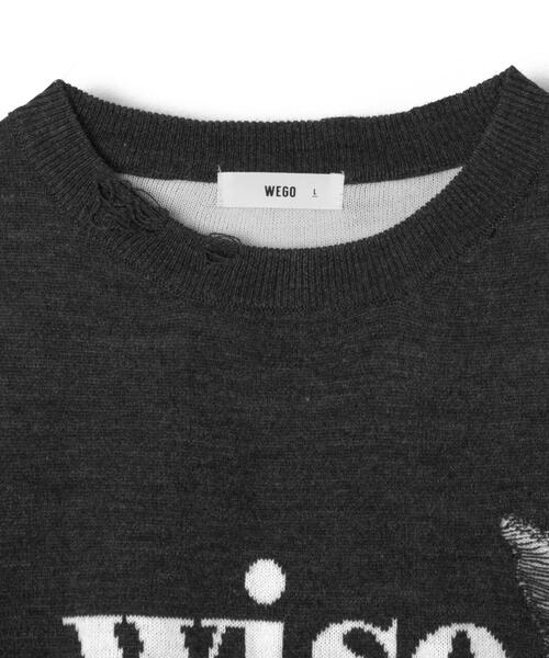 WEGO(ウィゴー)の「WEGO/ダメージジャガードニットプルオーバー(ニット/セーター・メンズ・オフホワイト/スミクロ/ブラック/グレー・MEDIUM/LARGE)」の22枚目の写真