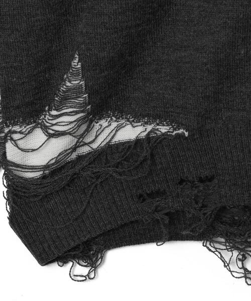 WEGO(ウィゴー)の「WEGO/ダメージジャガードニットプルオーバー(ニット/セーター・メンズ・オフホワイト/スミクロ/ブラック/グレー・MEDIUM/LARGE)」の18枚目の写真