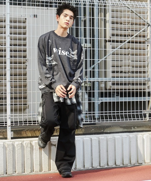 WEGO(ウィゴー)の「WEGO/ダメージジャガードニットプルオーバー(ニット/セーター・メンズ・オフホワイト/スミクロ/ブラック/グレー・MEDIUM/LARGE)」の14枚目の写真