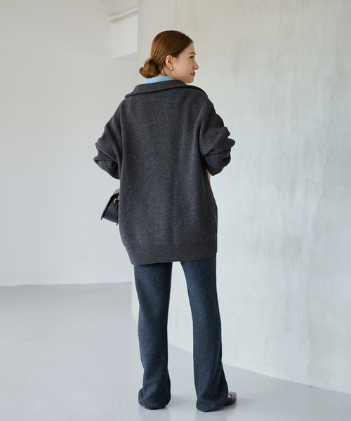 FRAMeWORK(フレームワーク)の「ワッフルハーフジッププルオーバー(ニット/セーター・レディース・チャコールグレー/ネイビー・FREE)」の17枚目の写真