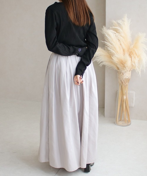 Social GIRL（ソーシャルガール）の「ウェーブジャガードロンT（Tシャツ/カットソー・レディース・ブラック/グレイッシュベージュ/アイボリー・M）」の17枚目の写真