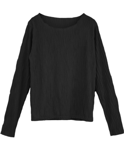 Social GIRL（ソーシャルガール）の「ウェーブジャガードロンT（Tシャツ/カットソー・レディース・ブラック/グレイッシュベージュ/アイボリー・M）」の18枚目の写真