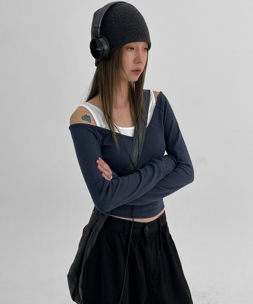BLACKUP（ブラックアップ）の「[MADE]  フラッシュ SET - 長袖Tシャツ（Tシャツ/カットソー・レディース・ネイビー/ブラック/チャコール・ONESIZE）」の14枚目の写真