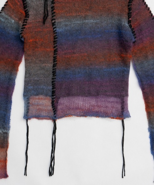 モヘヤカスリリバーシブルニットトップ/Mohair Blur Reversible